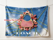 Coach Pink Bag Floral Print Flannel Throw Blanket for Sofa C104